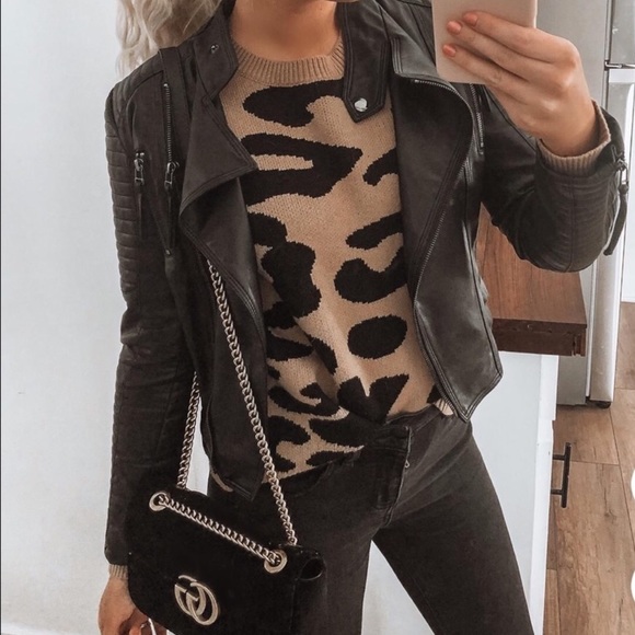 Leopard Cheetah Animal Print Long Sleeve Pullover - Picture 6 of 8